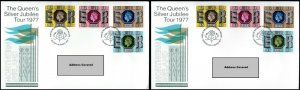 1977 QE II Silver Jubilee Tour 24 Souvenir Covers Set England Scotland Wales NI