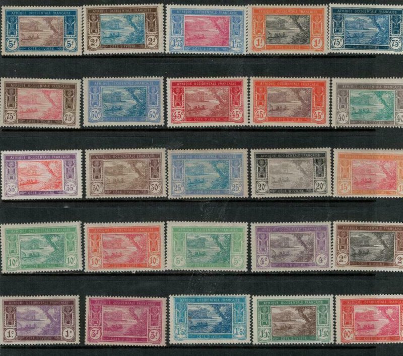 Ivory Coast 1906-1907 SC 21-36 Mint/ 28.31 MNH Set