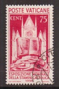 Vatican City  #51  used  1936  World exhibition  Catholic Press  75c