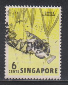 Singapore,  6c Archerfish (SC# 56) Used