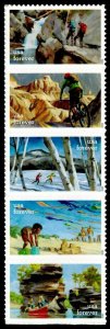 2020 55c Enjoy the Great Outdoors, Beach, Strip of 5 Scott 5475-5479 Mint VF NH