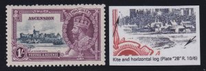 Ascension, SG 34l, MNH Kite & Horizontal Log variety