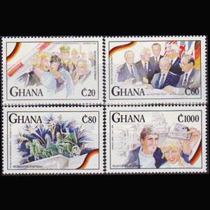 GHANA 1992 - Scott# 1368-71 Reunification Set of 4 NH