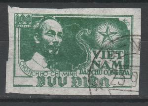 NORTH VIETNAM 1951 HO CHI MINH MAP 100D USED