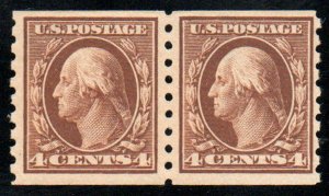 USA #395 F/VF OG NH, Pair, fresh color!