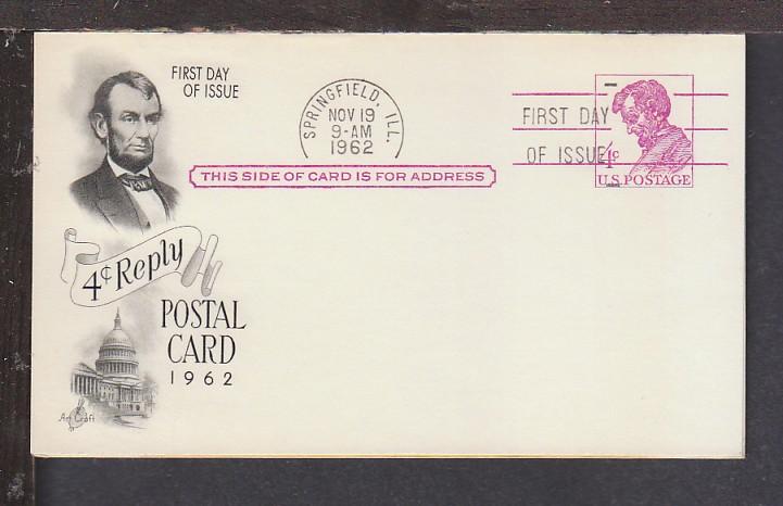 US UY18 Lincoln 1962 Artcraft U/A FDC F729