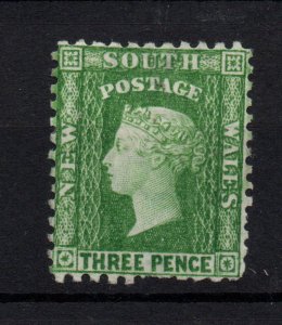 New South Wales 1886 3d green Perf 11 SG226d mint MH WS32498