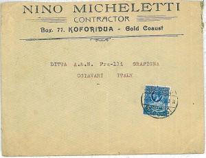 GOLD COAST -  POSTAL HISTORY : COVER to ITALY from KOFORIDUA 1934