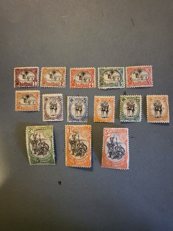 Stamps Somali Coast Scott #49-63 hinged