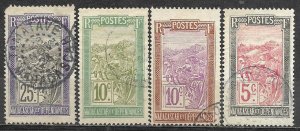 Madagascar 1922 Used Stamps Scott #83-85 #92 Transportation By Sedan Chair