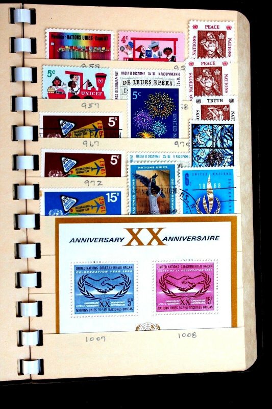 United Nations 117 Stamps Nice small collection of MNH, MH & Used in Stock Book 