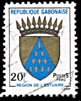 Gabon 414, used, Arms of Region de l'Estuaire