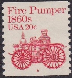 1908 Fire Pumper PNC Plate #6 MNH