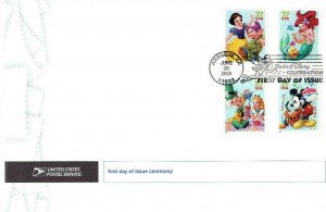 USPS 1st Day Ceremony Program #3912-#3915 Art of Disney Celebration Snow White