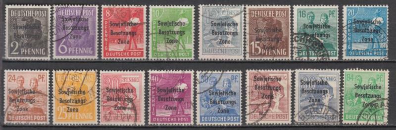 Germany - 1948 Soviet Zone overprinted set - complete (9165)