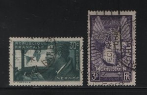 France 325-326 Used, 1937 Memorial to Mermoz