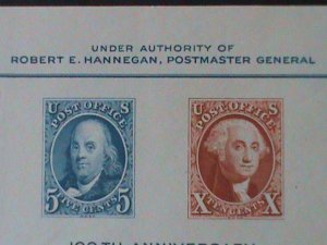 UNITED STATES-SC#948 CENTENARY OF INTEL.STAMP SHOW MNH-S/S-VF-77 YEARS OLD