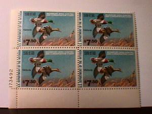 US Stamp #RW47 MNH SUPER Pair of Mallards in Flight Plt Blk