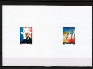 Mali 1980 Sc#C403-4 Charles De Gaulle 2 Deluxe Souvenir Sheets IMPERFORATED MNH