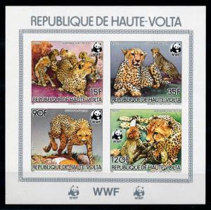 [75673] Upper Volta 1984 Wild Life Cheetah WWF Imperf. Sheet MNH