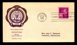 US SC# 891 FDC / Rice Cachet - L6817