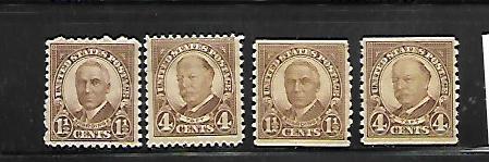 UNITED STATES, 684-687, MINT HINGED HINGE REMNANT, HARDING & TAFT