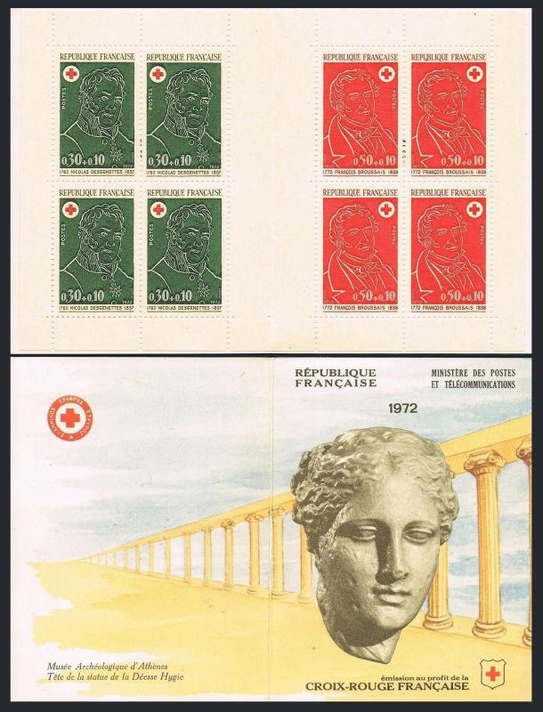 France B461a booklet,MNH.Michel 1815-1816 MH. Red Cross-1972.Portraits.Dutrich,