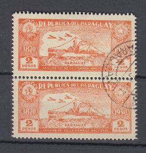 J46066, JL Stamps 1931-9 paraguay gun boat pair used #c41