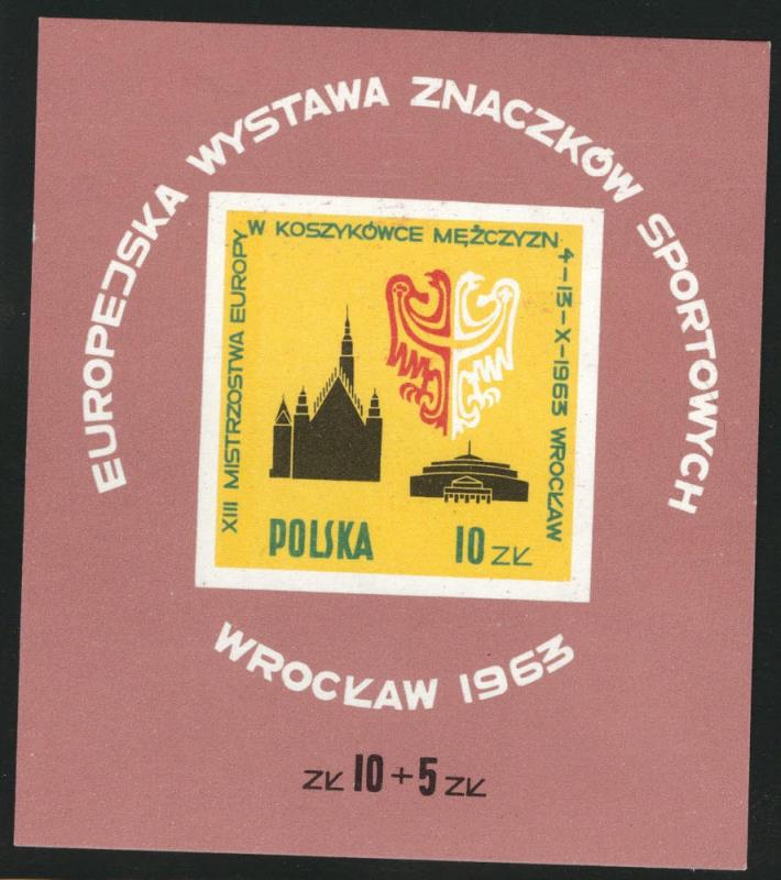 Poland Scott 1165 MNH** 1963 mini sheet