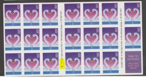 U.S. Scott #3123a Love Swan Stamps - Plate #B1111 - Highlighted in Scan