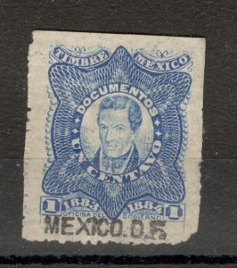 MEXICO - MH DOCUMENTS, REVENUE, FISCAL STAMPS - OVERPRINT MEXICO 0.5 -1883/94.