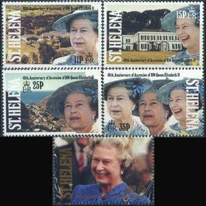 ST.HELENA 1992 - Scott# 570-4 Queen Birthday Set of 5 NH