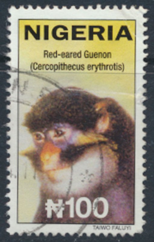 Nigeria  Sc# 737a  Used perf 13½ x 13 variety  Red Eared Guenon see details ...