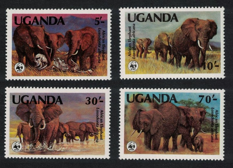 Uganda WWF African Elephant 4v SG#406-409 MI#361-364 SC#371-374 CV£9.5