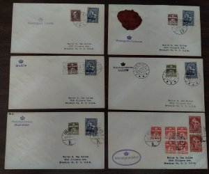 DENMARK, 1950's, TPO's (Travelling Post Office), Group of 9 diff, nice strikes