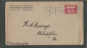 1913 Salem Ma #398 2c Pedro Miguel Locks In Panama Canal On Cover