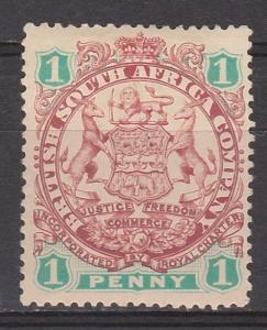 RHODESIA 1896 ARMS 1D LION LIGHT SHADING