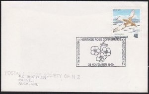 NEW ZEALAND 1990 - HERITAGE ROSE CONFERENCE commem pmk.....................B4223