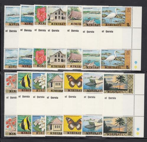 Kiribati 327-40 gutter pairs mnh