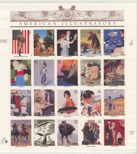 SCOTT #3502 AMERICAN  ILLUSTRATORS  34 CENT 20 STAMP SHEET MNH