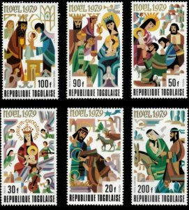 Togo 1979 - Christmas Art - Set of 6 Stamps - Scott #1043-5, C403-5 - MNH