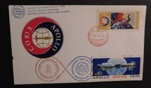 1975 Cover Russia USSR CCCP Apollo Soyuz Docking Houston TX to Moscow Spaceship