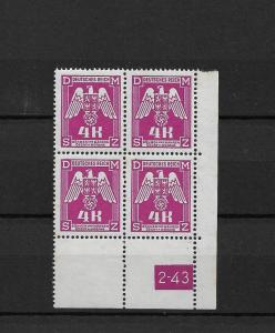 Bohemia & Moravia 1943,German occupation,4K,Sc O23,Mi23 plate Block MNH**