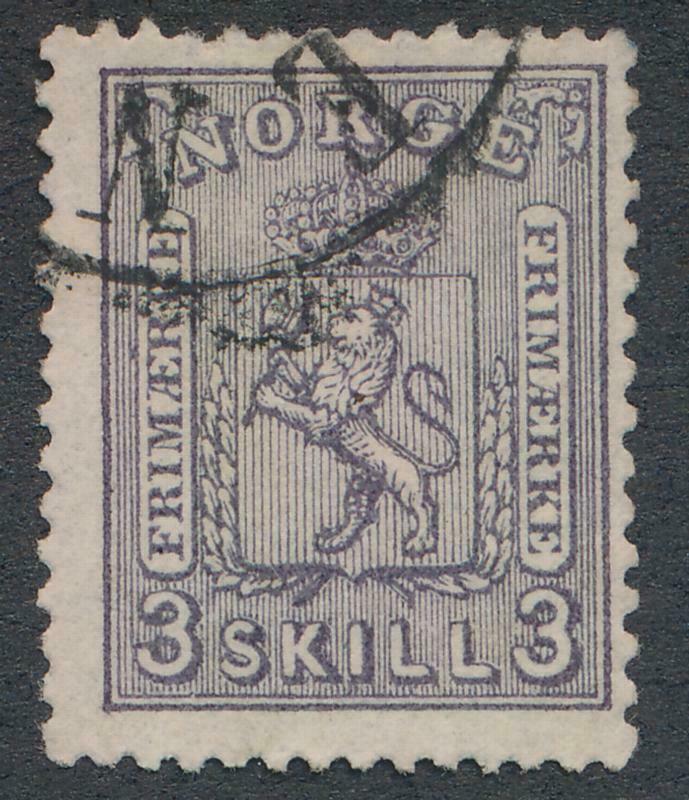 NORWAY 13 USED, LIGHT CANCEL, 3 S