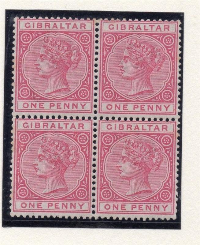 Gibraltar 1886-89 Early Issue Fine Mint Hinged 1d. Block 295836