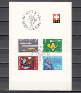 Switzerland, Scott cat. 370-373. Transportation, Owl, Rabbit. PTT card. ^