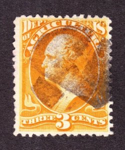 US O3 3c Agriculture Department Official Used w/ Geometric Cork Cancel