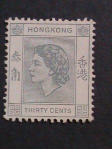 ​HONG KONG-1954 SC#190 68 YEARS OLD-QUEEN ELIZABETH II MINT LIGHT HING VF RARE
