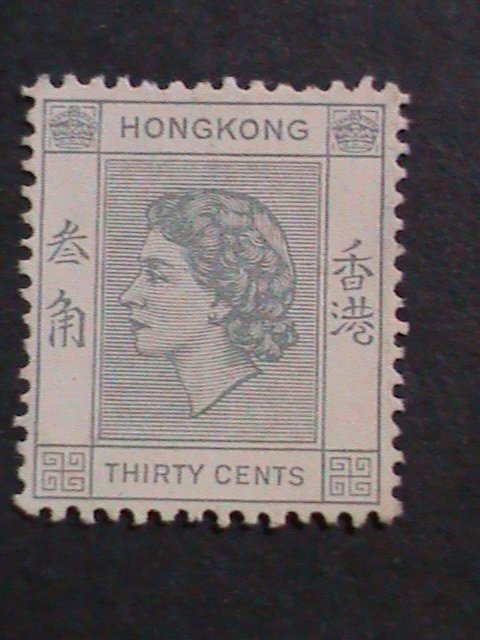 ​HONG KONG-1954 SC#190 68 YEARS OLD-QUEEN ELIZABETH II MINT LIGHT HING VF RARE