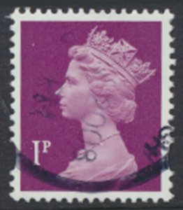 GB 1p Machin  SG Y1760  Used  2 bands  SC# MH199  see scans